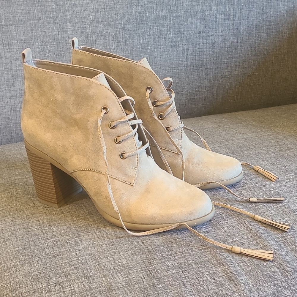 a.n.a MIKI Taupe Suede Heeled Boots